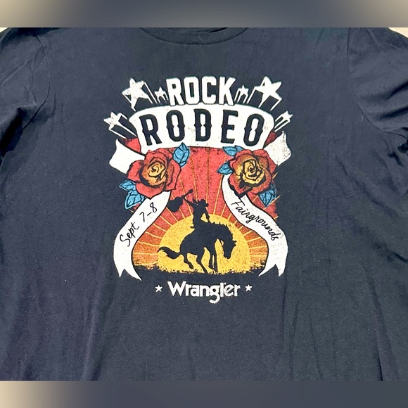 EUC Wrangler Brand Black Rock Rodeo Graphic Tee Sz XL - Picture 9 of 12